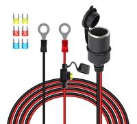 GELRHONR Cavo di prolunga da presa accendisigari a terminale ad anello O, 12 V-24 V, 6 mm, terminale ad anello da 6 mm, con fusibile da 20 A, per inverter per pompa d'aria e fai da te (3 m)