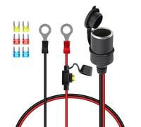 GELRHONR Cavo di prolunga da presa accendisigari a terminale ad anello O, 12 V-24 V, 6 mm, terminale ad anello da 6 mm a presa accendisigari femmina, con fusibile da 20 A, per pompa ad aria inverter
