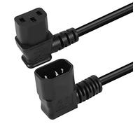 GELRHONR Cavo di prolunga dell'alimentazione PDU da 90 gradi IEC320 C14 ad angolo retto C13, cavo di alimentazione da C14 maschio a C13 femmina ad angolo retto-50cm (Right C14 to Right C13)