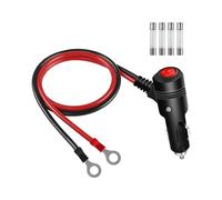 GELRHONR Cavo di prolunga maschio da 12 V per accendisigari a terminali ad occhiello, 6 mm, cavo di prolunga con interruttore (0,6 m)
