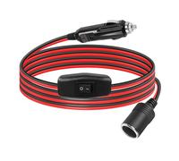 GELRHONR Cavo di prolunga per accendisigari, 12 V, da spina maschio a presa femmina da 16 AWG, cavo resistente con interruttore on/off, fusibile 15 A, per pompa pneumatici, compressore d'aria (1 m)