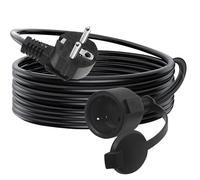 GELRHONR Cavo di prolunga per esterni con spina piatta, protezione da contatto esterno, impermeabile, 16 A, 250 V, connettore di protezione tipo F (CEE 7/7) su presa (CEE 7/7) (1,5 m)