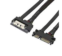GELRHONR Cavo di prolunga Sata a 22 pin 7+15 Sata maschio a femmina Cavo di prolunga combinato dati e alimentazione con chiusura a scatto, per HDD, SSD, unità ottiche (6 Gbps/s)-19 pollici