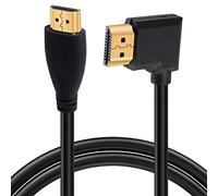 GELRHONR Cavo HDMI 4K 1.4, cavo HDMI angolato maschio a maschio 4K a 30Hz, connettore placcato oro, supporto ARC, 3D, Ethernet, per TV HD, Lactop, PC, proiettore nero (1 m/3,2 ft) (diritto/sinistra)