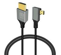 GELRHONR Cavo micro HDMI a HDMI a 90 gradi, 48 Gbps, Ultra High Speed Micro HDMI maschio a HDMI, cavo adattatore 8 K @ 60 Hz, 4 K @ 120 Hz, per GoPro, fotocamere (1 m Right Angle Micro HDMI)
