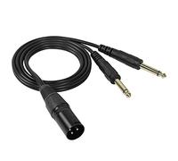 GELRHONR Cavo splitter XLR maschio a doppio 1/4 TS, doppio cavo da 6,35 mm a XLR maschio per mixer, amplificatore, chitarra, basso, altoparlante, registrazione audio, PC-3.2Ft