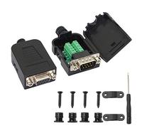 GELRHONR DB9 - Connettore adattatore maschio senza saldatura, 9 pin RS232 maschio adattatore seriale scheda breakout con custodia (2 pz/femmina)