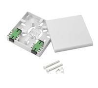 GELRHONR FTTH Pannello Fiber Box, Scatola di Distribuzione Terminale a 2 Core, Doppia Porta SC/APC, ABS Plastica Impermeabile Antipolvere per Esterno, DIY Case