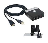 GELRHONR Interruttore di alimentazione per PC esterno, interruttore di reset per computer desktop, pulsante di reset con porta HDMI, interruttore per tasti HDD con due porte USB, interruttore on/off
