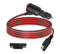 GELRHONR SAE a presa accendisigari con interruttore, presa accendisigari da 12 V su SAE a 2 pin, cavo di ricarica con 15 A, per auto, moto, RV-6,5 Ft
