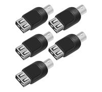 GELRHONR Set di adattatori USB a PS/2, USB A femmina a PS/2, convertitore per mouse e tastiera, PC desktop, laptop, notebook, nero, confezione da 5 pezzi