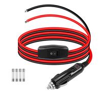 GELRHONR Spina maschio per accendisigari da 12 V con cavo e interruttore on/off, ricambio per presa accendisigari da 15 Amp, cavo resistente con luce LED per auto, radio Cb, compressore d'aria (1 m)