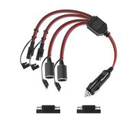 GELRHONR Splitter per accendisigari 4 in 1, divide 1 presa accendisigari su 4 porte di ricarica, presa accendisigari da 12 V su cavo di alimentazione SAE a 2 pin con luce LED per veicoli da 12 V