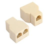 GELRHONR Splitter RJ11, RJ11 6P4C, 1 femmina a 2 femmine, adattatore per linea telefonica, 2 vie, connettori di espansione per telefono, fax, 2 pezzi
