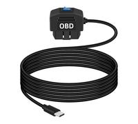 GELRHONR USB C OBD2 Stromkabel for Dash Camera, Electronic Vehicles OBD Dashcam Hardwire Kit, AUTO OBD auf USB C Adapter with Switch Button 11.5FT 24 Hours Surveillance and Acc 2 Mode