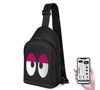 Gelrova Luce Up LED Crossbody Bag, Cyber Bag con schermo programmabile LED Dsiplay, zaino da viaggio pubblicitario all'aperto, città Serise