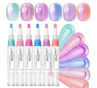 Gels Nail Paint Pens | 6-Color High Shine Quick Dry Long Lasting | No UV La