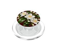 Gelsomino Bianco Su Fiore Floreale Botanico Borgogna PopSockets PopGrip per MagSafe