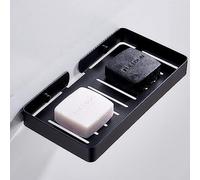 Gelthrox Nero Portasapone Senza Fori Supporto Per Spugna Montaggio a Parete in Acciaio Inox Porta Sapone Doccia Impermeabile per Bagno Balcone e Cucina