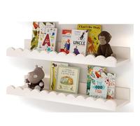 GeluEla Set di 2 scaffali da parete per libreria, scaffalature sospese, scaffalature da parete bianche (42 x 12 x 5 cm) (bianco)
