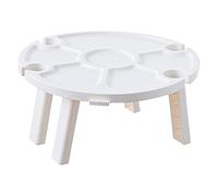 GeluEla Tavolino da vino pieghevole, piccolo tavolo da campeggio pieghevole, vassoio aperitivo, 30 x 14 cm, portatile, per giardino, campeggio, picnic, spiaggia (bianco)
