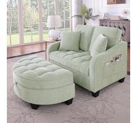 Gelukueub Divano multifunzionale, 2 in 1, divano letto, sgabello, tessuto traspirante, delicato sulla pelle, legno di eucalipto ecologico, piccolo soggiorno, studio, camera da letto (ciano)