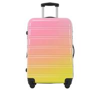 Gelukueub Valigetta rigida con rotelle, valigetta, bagaglio a mano, 4 ruote, materiale ABS, con serratura a combinazione, 41,5 x 27,5 x 59, colore sfumato, rosa., 41,5*27,5*59cm, moderno