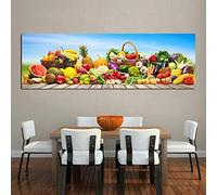 GELYX Verdure e Frutta Poster e Stampe su Tela Dipinti Immagini da Parete per Cucina Soggiorno Tavolo da Pranzo Decorazione della Parete di Casa 80x240 cm Senza Cornice