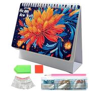 Gem Art Desk Calendar 2026 - Paper Monthly Painting Planner, Decorative Desktop Organizer with Artistic Diamond Design, Durable Spiral Bound for Tracking Goals | Time Management Tool for Office, Home,
