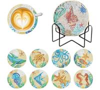 Gem Dot Art Coasters, Gem Painting Coasters - Ornamento Kit Artigianato con Titolare | le feste promuovono la squisita educativa per L'arredamento della cucina degli appartamenti