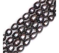 gem-inside 10 - 11 x 12 - 13 Mmolivary filo di perle d' acqua dolce grigio perla 38,1 cm 10-11x12-13mm 10-11x12-13mm Dark