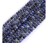 Gem-Inside 3 mm piccola Dumortierite pietra preziosa naturale sfaccettata rotonda semi preziosa sciolta perline per la creazione di gioielli 38,1 cm filo