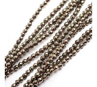 gem-inside 4 mm rotondo bianco crema naturale di bambù pietra agata perline per fare gioielli filo 38,1 cm 3mm 3mm/Silver Gray