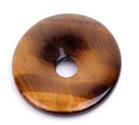Gem-Inside - Ciambelle in pietra gialla occhio di tigre da 40 mm, per creare gioielli, energia, energia, chakra, massaggio, guaSha, strumenti per raschiare