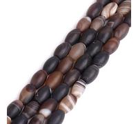 gem-inside colonna Botswana pizzo Dream grigio foglia perline in agata 38,1 cm per fare gioielli collana bracciali 8x12mm Frosted 8x12mm Frosted