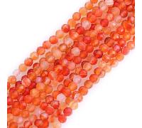 Gem-Inside - Corniola rossa, 3 mm, sfaccettate, rotonde, semi preziose, perline sfuse per la creazione di gioielli, filo da 38,1 cm