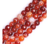 GEM-INSIDE CREATE YOUR OWN FASHION Onice naturale rossa agata gemma semi preziosa rotonda 8 mm perline sfuse per la creazione di gioielli fai da te braccialetti collane artigianato 38 cm