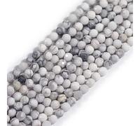 GEM-Inside - Distanziale sfaccettato, 3 mm, colore: Turchese howlite bianco semi prezioso, perline sfuse per creazione di gioielli, 40,5 cm