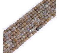 gem-inside grigio naturale labradorite satinato opaco pietra preziosa rotonda sciolto perline per fare gioielli 38,1 cm 4MM N-5923 C