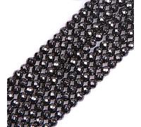 Gem-Inside Naturale 4mm Pietra Magnetica Nera Ematite Rotonda Gemma Semi Preziosa Perline Sciolte per la Creazione di Gioielli 15" Filo di Perline Fai da Te Forniture Artigianali Fai da Te