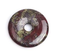 GEM-Inside perline a ciambella in diaspro pietra del sangue 40 mm per orecchini, ciondoli, creazione gioielli, 1 pezzo