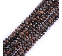 Gem-Inside - Perline distanziali sfaccettate in diaspro in bronzite marrone pietra naturale da 3 mm, per la creazione di gioielli, 38,1 cm