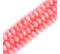 Gem-Inside - Perline Heishi in corallo rosa, 4 x 6 mm, distanziatori per la creazione di gioielli, bracciali, collane, progetti fai da te, filo da 38,1 cm