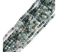 Gem-Inside - Perline rotonde in agata muschiata, 3 mm, semi preziose, per la creazione di gioielli, 38 cm
