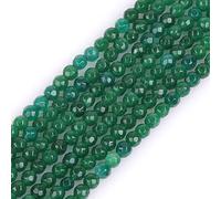 Gem-Inside - Perline rotonde sfaccettate in giada verde, 4 mm, semi preziose, sfuse, per la creazione di gioielli, filo da 38,1 cm