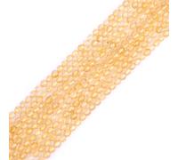 Gem-Inside - Perline rotonde sfaccettate in quarzo citrino giallo pietra naturale da 3 mm, piccole perline per la creazione di gioielli, 38,1 cm