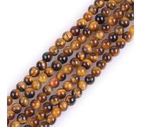 Gem-Inside - Perline rotonde sfuse con occhio di tigre naturale da 3 mm, per la creazione di gioielli, 38 cm