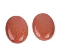 Gem-Inside - Perline sfuse ovali con pietre preziose di sabbia marrone dorato per gioielli e anelli, 18 x 25 mm, 5 pezzi