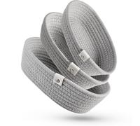 Gem of Oak Set di 3 cestini portaoggetti grigio platino nero per scaffali, armadi, camera da letto, bagno, organizzazione cassettiera, cassettiera, camera dei bambini, decorazione