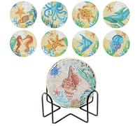 Gem Painting Coasters, Gem Art Coasters - Dipingere sottobicchieri d'arte con Ornamenti di gemme di Titolare,le feste favoriscono la squisita educativa per L'arredamento della cucina degli